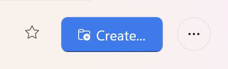 The Prefab template editor with the Create button in the top right of the editor header