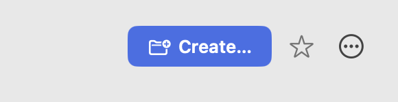 The Prefab template editor with the Create button in the top right of the editor header
