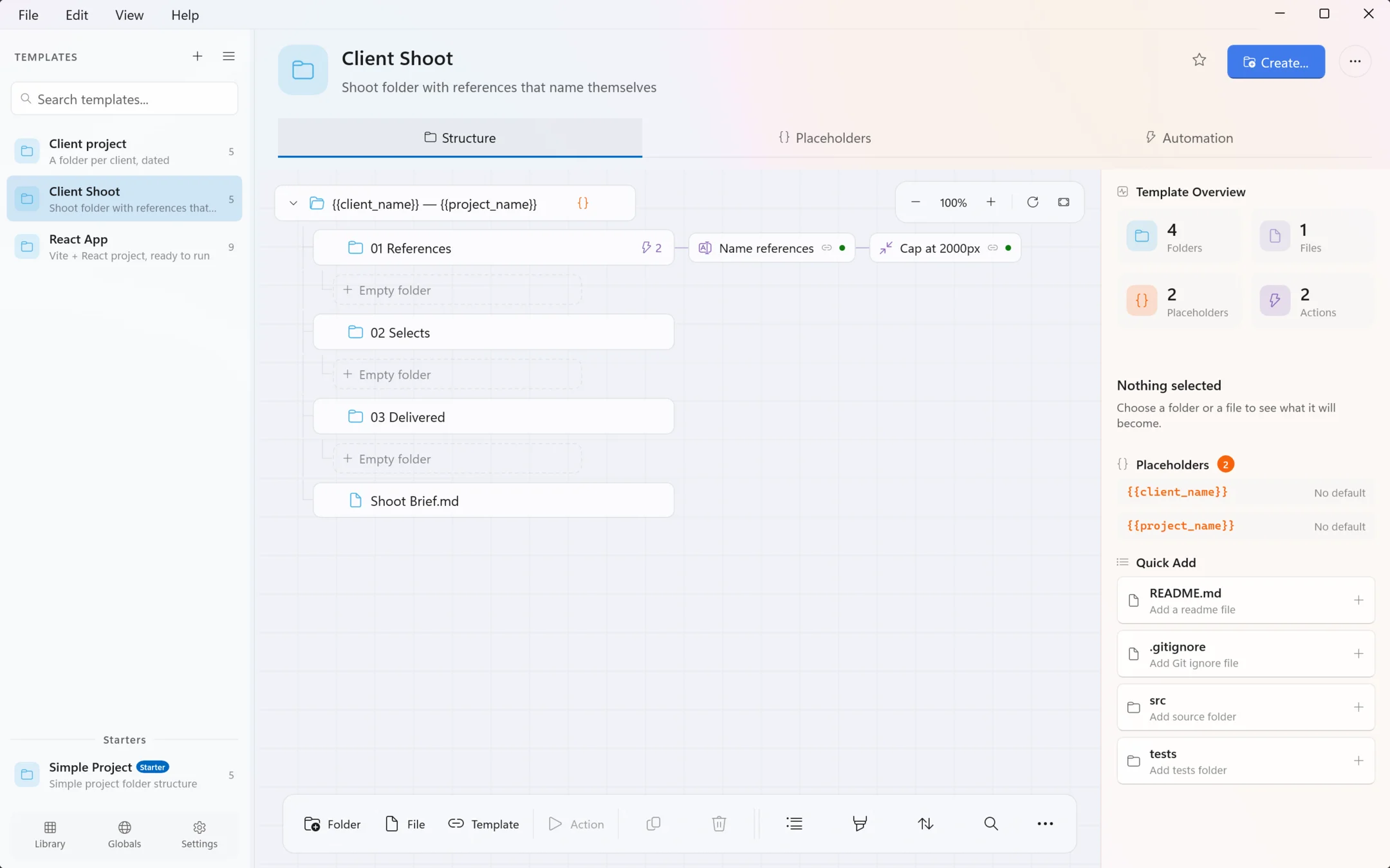 Template editor